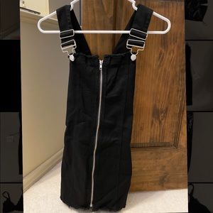 Superdown Black Zip-up Overall Dress